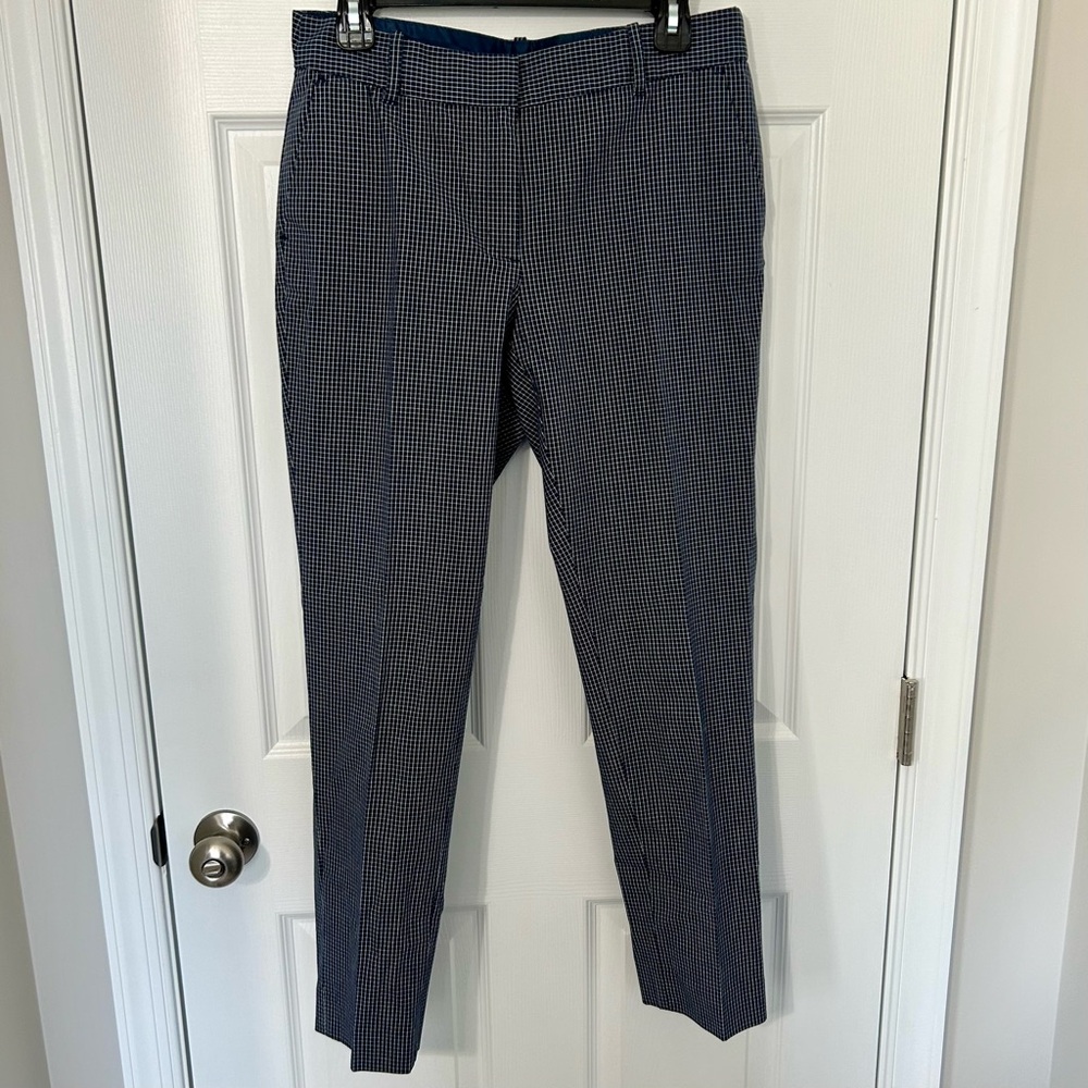 Brooks Brothers Women’s Navy Windowpane Ankle‎ Pants, 6